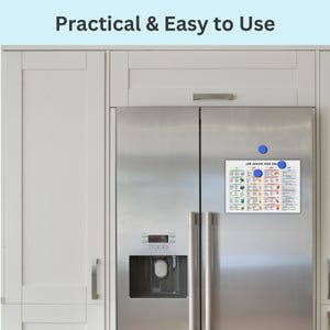 Fridge display of the low sodium diet chart, color-coded for easy use by seniors, caregivers, or families managing heart or kidney conditions.