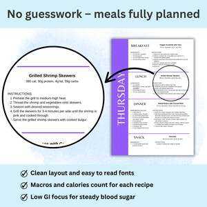 Low carb diabetic recipes in a clean, easy-to-read printable format for kitchen use