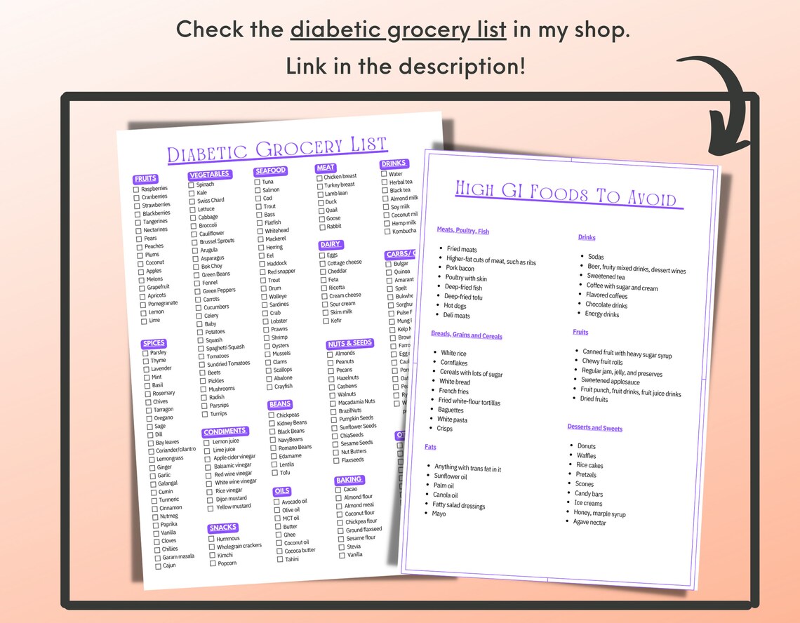 Printable Glycemic Index Food Chart, Low GI Food List, High Glycemic ...