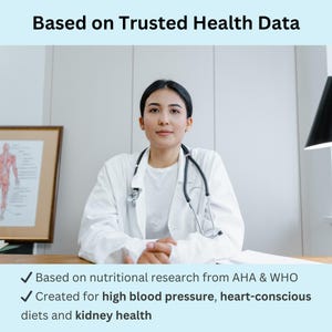 Doctor image promoting the heart health food chart, based on AHA and WHO guidelines — trusted by dietitians and health professionals.