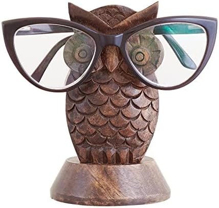 Made Easy Kit Owl Design Eyeglasses Holder Stand - Bobble Rack for Sunglasses and Specs - Fun Decorative Eyewear Spectacle Display (Black)