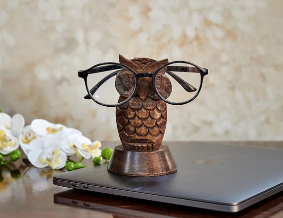 Wooden Owl Glasses Holder, Budhaelephant Shape Eyeglass, Eye Glass Holder  Stand, Hand Carved Gift for Mom, Dad 