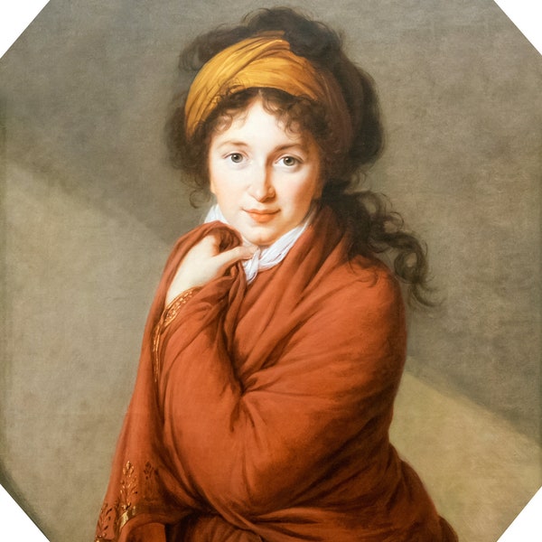 Elisabeth Louise Vigée Le Brun(1755–1842) a French Artist create Portrait of Countess Varvara Golovina in 1797-1800.Meduim was Oil on Canvas