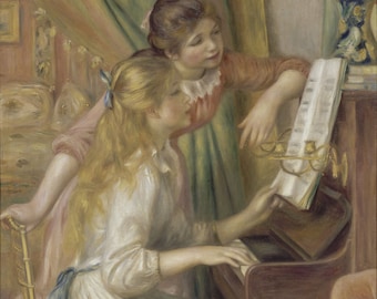 ピアノを弾く少女たち - ピエール＝オーギュスト・ルノワールの高品質