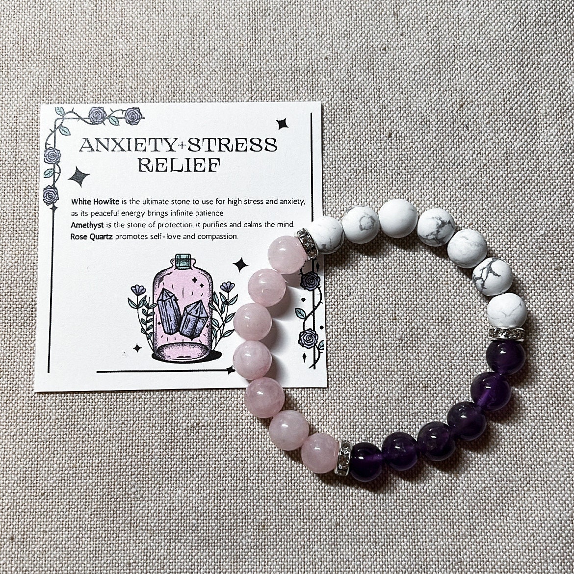  Choistily Get Well Soon Gifts Anti-Anxiety Bracelets for Women  Natural Stone Bracelets for Relaxation Healing Crystal Bracelets Yoga  Bracelets for Stress Relief Stretch Beaded Bracelets: Clothing, Shoes &  Jewelry