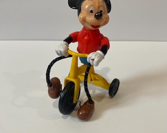 Disney's Vintage Mickey Mouse on Tricycle Gabriel Industries 1977 Action Toy