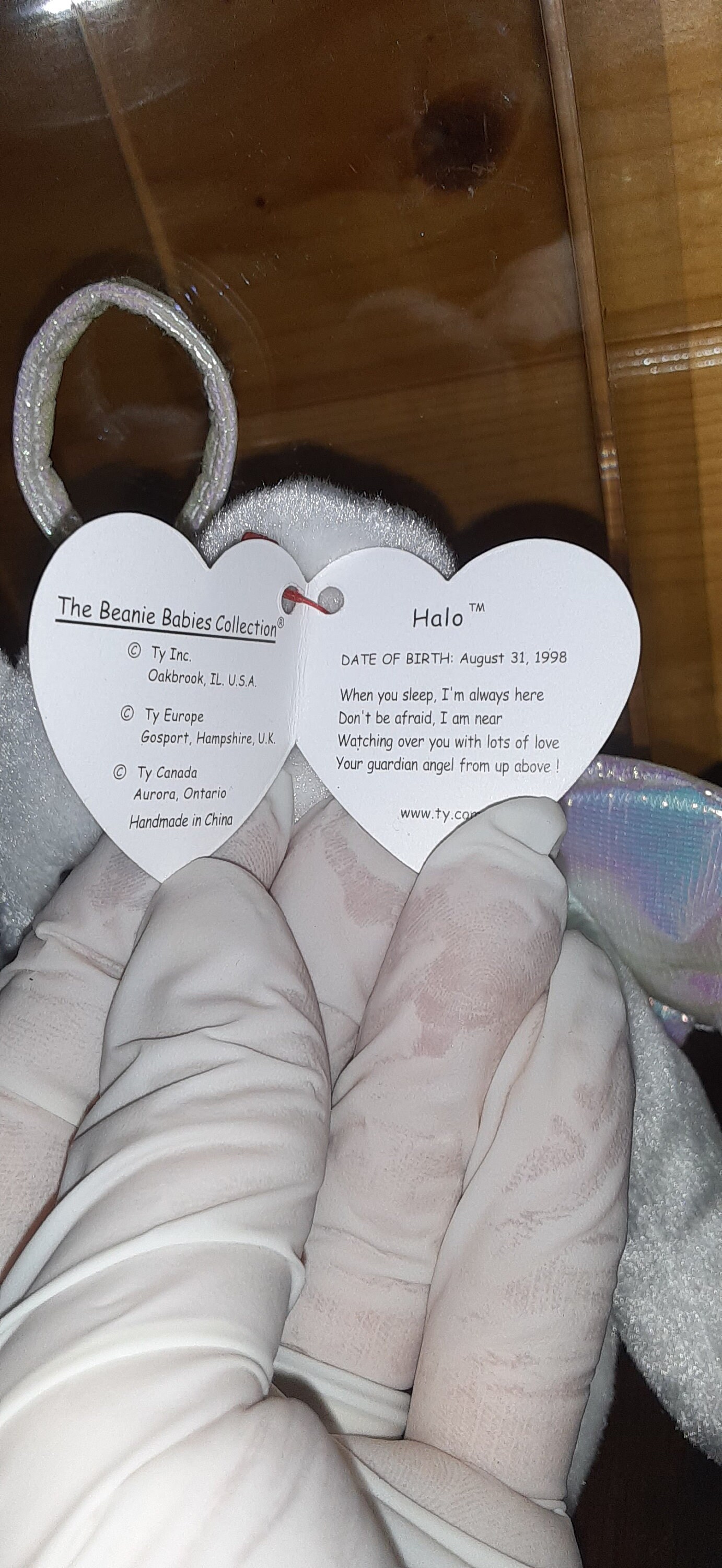 TY Beanie Baby HALO Bear With Brown Nose Error Rare