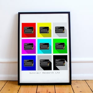 Sinclair ZX Spectrum Retro Gaming Machine Montage Print, 8-Bit, Gaming Gift, Wall Art, Game Print, Pixel Art, Retro Gamer, Art, Retro