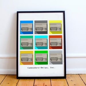 Commodore Amiga Retro Gaming Machine Print Montage, 16-Bit, Gamer Gift, Gaming, Wall Art, Game print, Pixel Art, Retro Gamer, Art, Retro