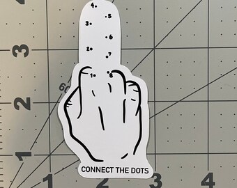 Middle Finger Sticker Connect The Dots Funny Sticker