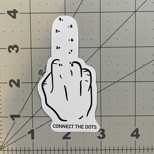 Middle Finger Sticker Connect The Dots Funny Sticker