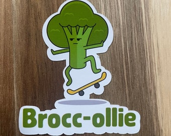 Grappige skateboardsticker Brocc-Ollie