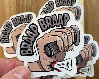 Crossmotor Sticker Braap Braap Sticker Grappige fietssticker