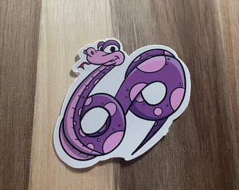 Leuke Paarse Snake Sticker