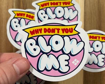 Blow Me-sticker kauwgomsticker grappig - bundelpakket