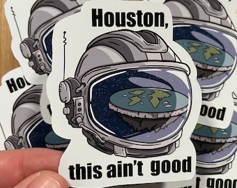 Flat Earth Sticker Funny Astronaut Sticker - Stickerbundel