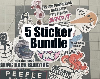 Elke stickerbundel van 5 stickers met grappige stickers