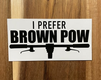 Grappige bruine sticker Pow mountainbiken