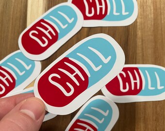 Chill pill grappig sticker gezegde: stickerbundel