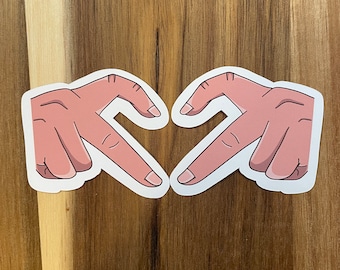 Cute Couples Sticker Heart Finger sticker voor sticker cadeau - Stickerbundel