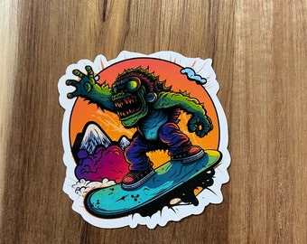 Snowboarden Monster Sticker