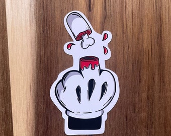 Dedo medio pegatina divertida pegatina flip off