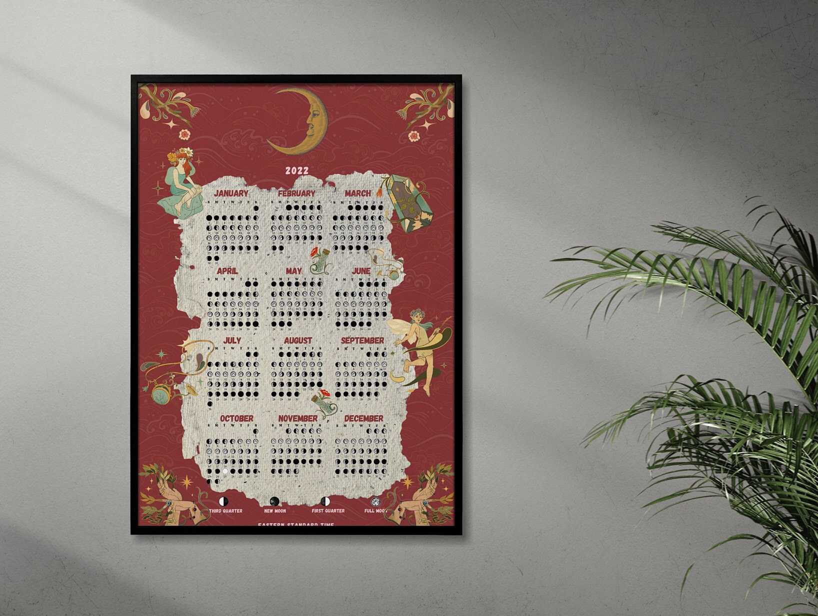 Printable Calender With Lunar Chronicles Lunar Calendar | Etsy