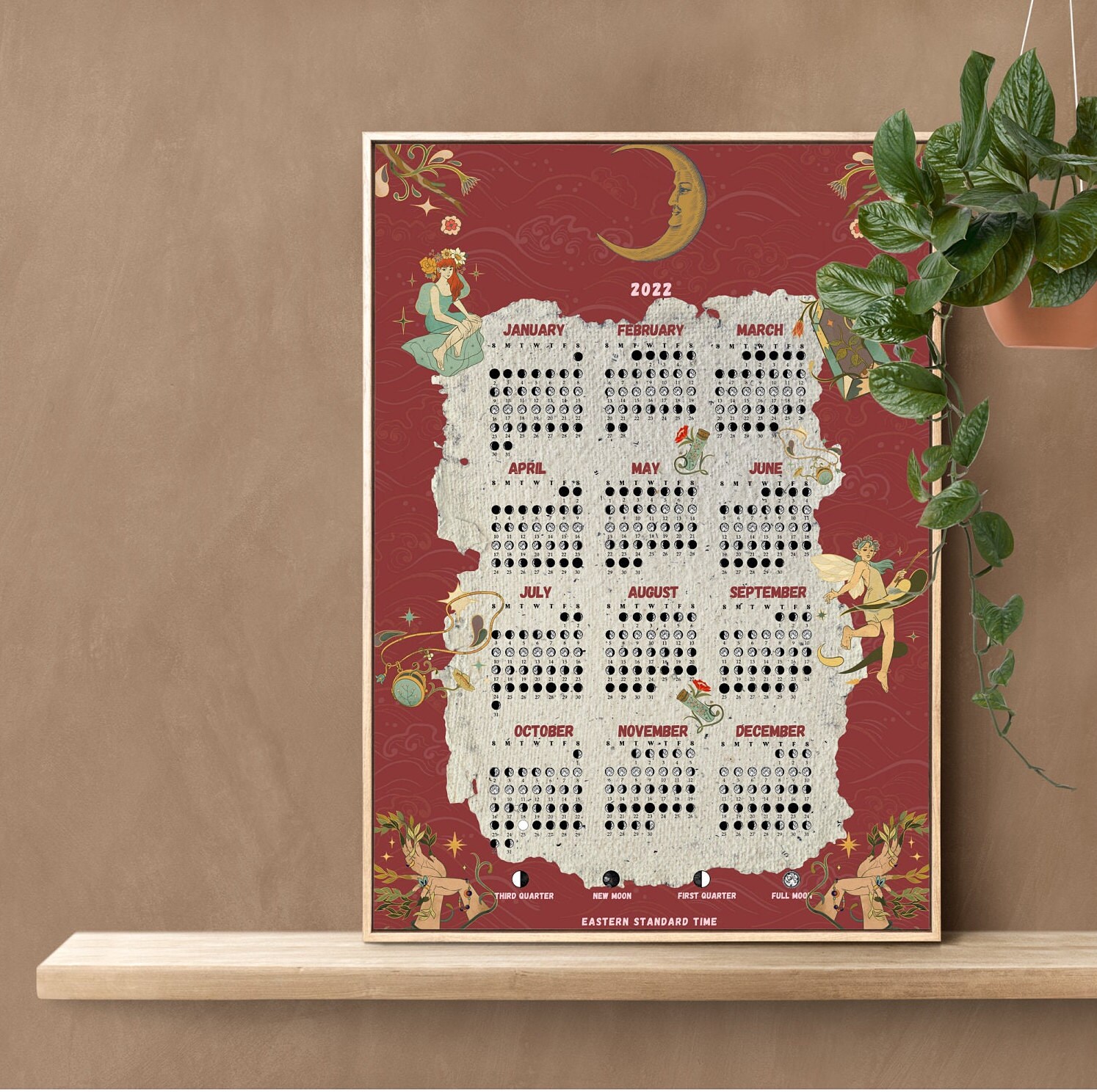 Printable Calender With Lunar Chronicles Lunar Calendar | Etsy