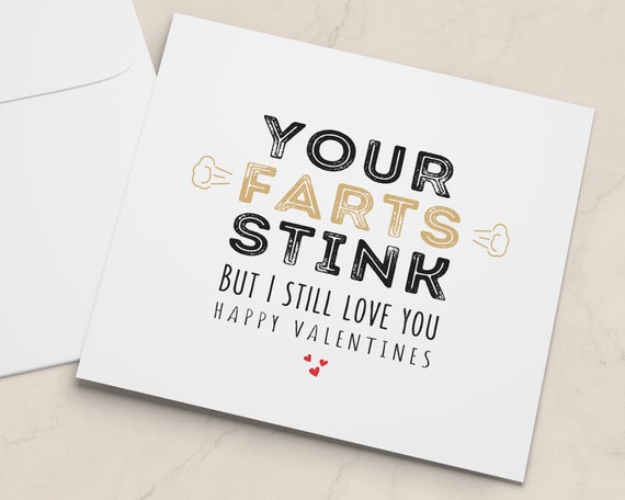 LimaLima Funny Valentines Day Card Your Farts Stink Design for Him ...