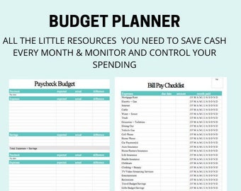 Budget Planer druckbar, Finanzplaner, Monatshaushalt, Finanzplaner, Gehaltsscheck Budget druckbar, Budgetvorlage, Geld sparen