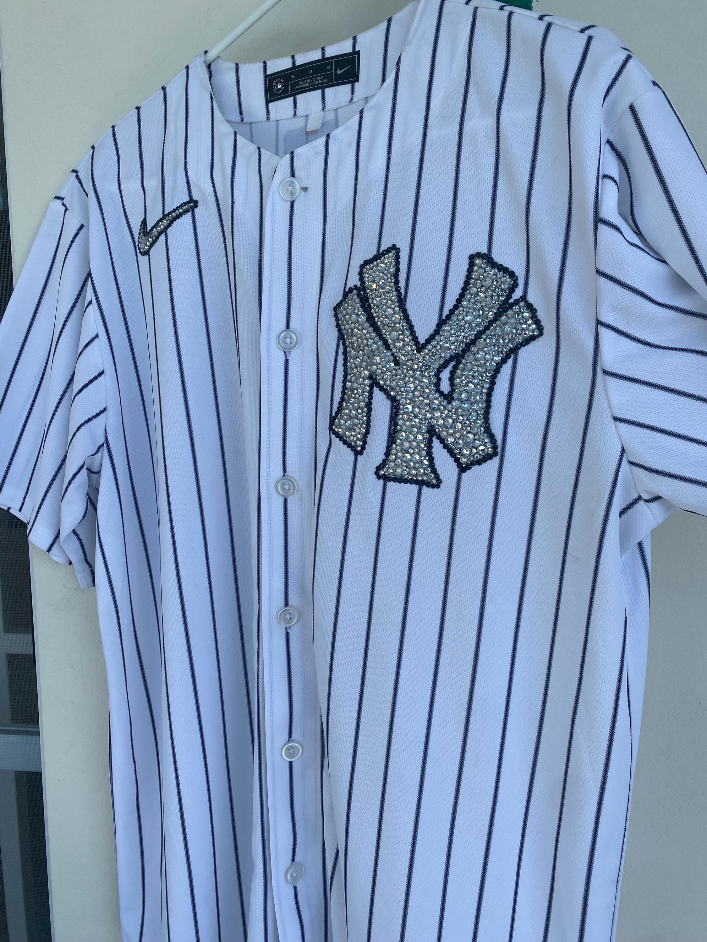 New York Yankees Jersey Custom Rhinestoned | Custom Sparkle Sportswear -  Etsy
