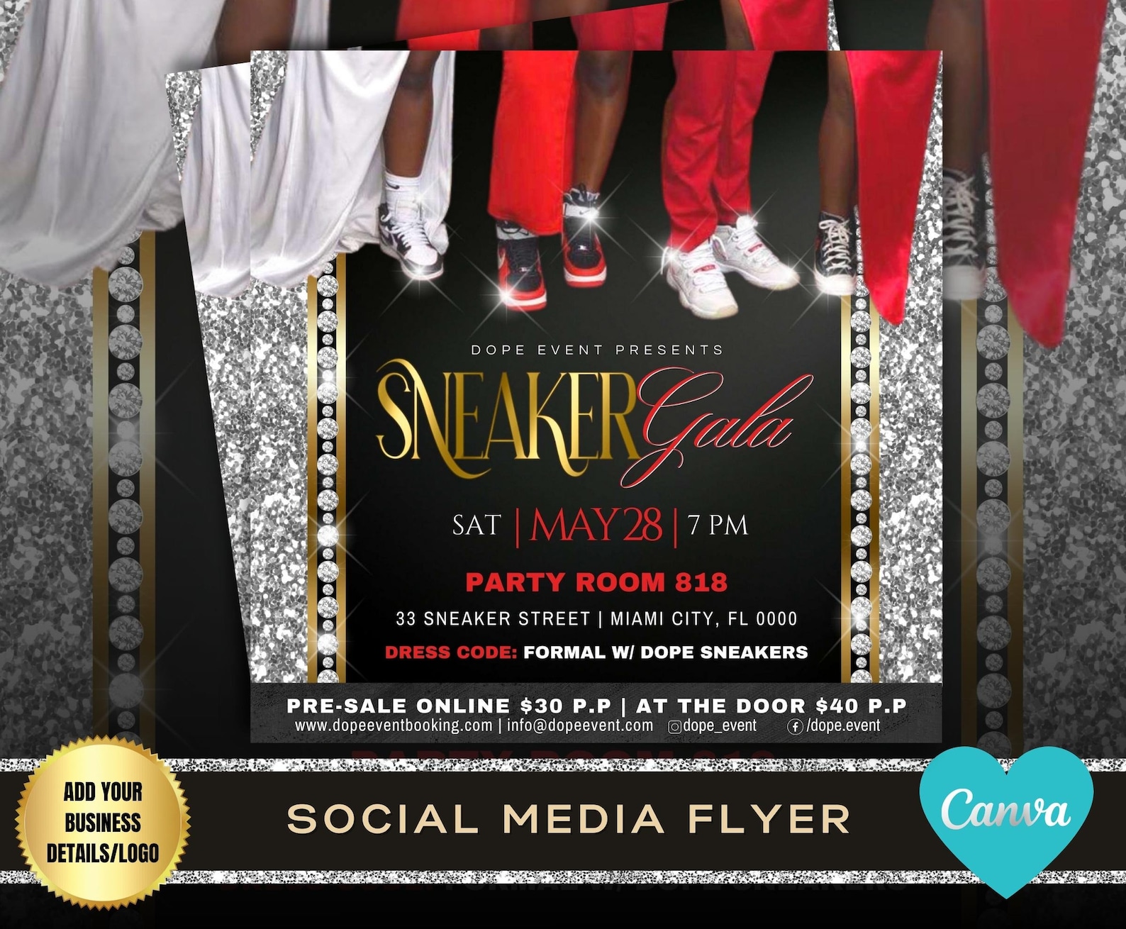 SNEAKER BALL PARTY Flyer Sneaker Gala Soiree Invitation Etsy