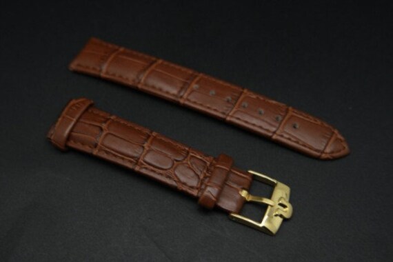 20MM Omega Brown Genuine Leather Band 
