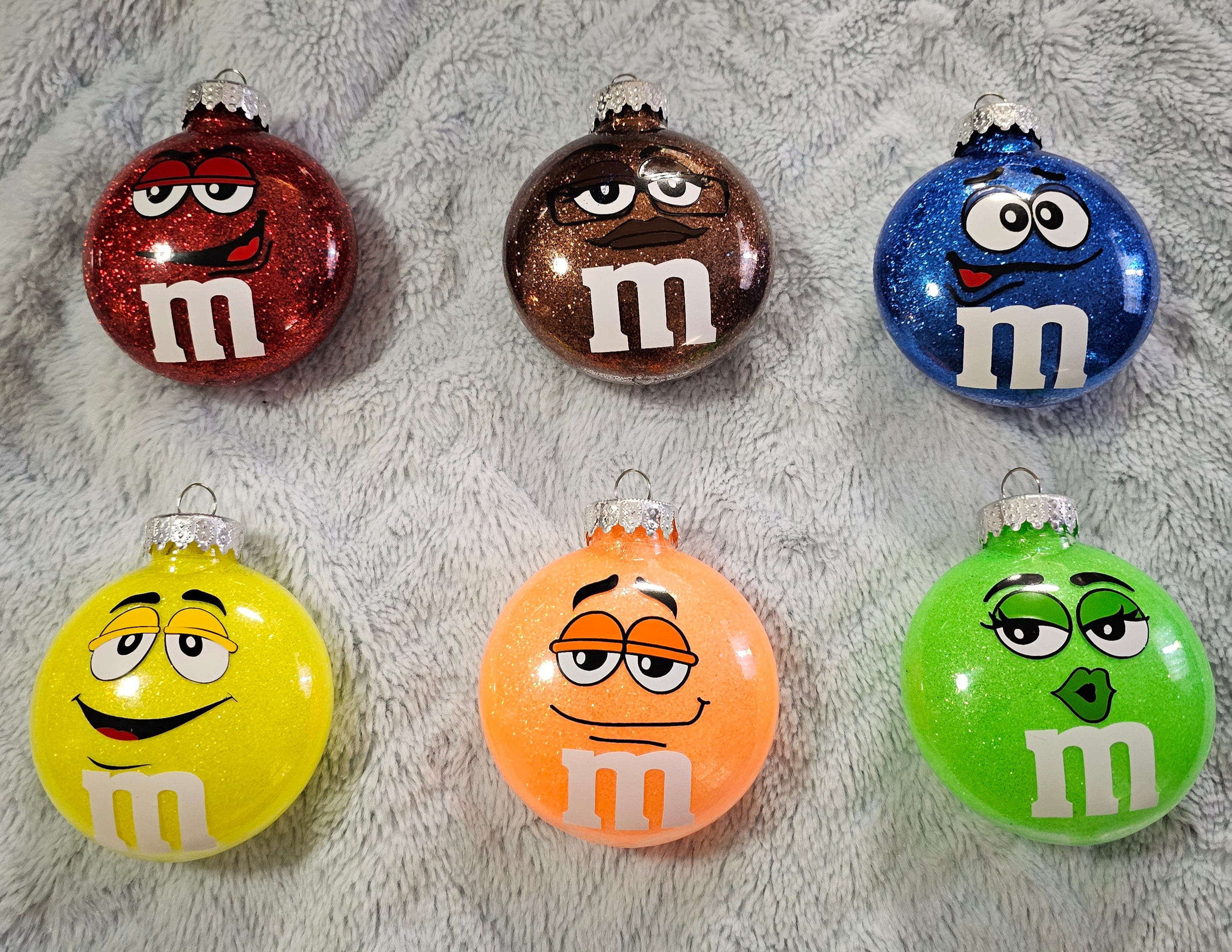 M&M Cute Christmas Ornament Personalizable - Etsy