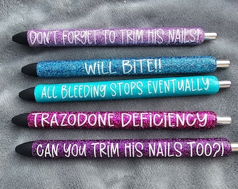 Veterinarian Glitter Gel Pens | Vet Office Humor