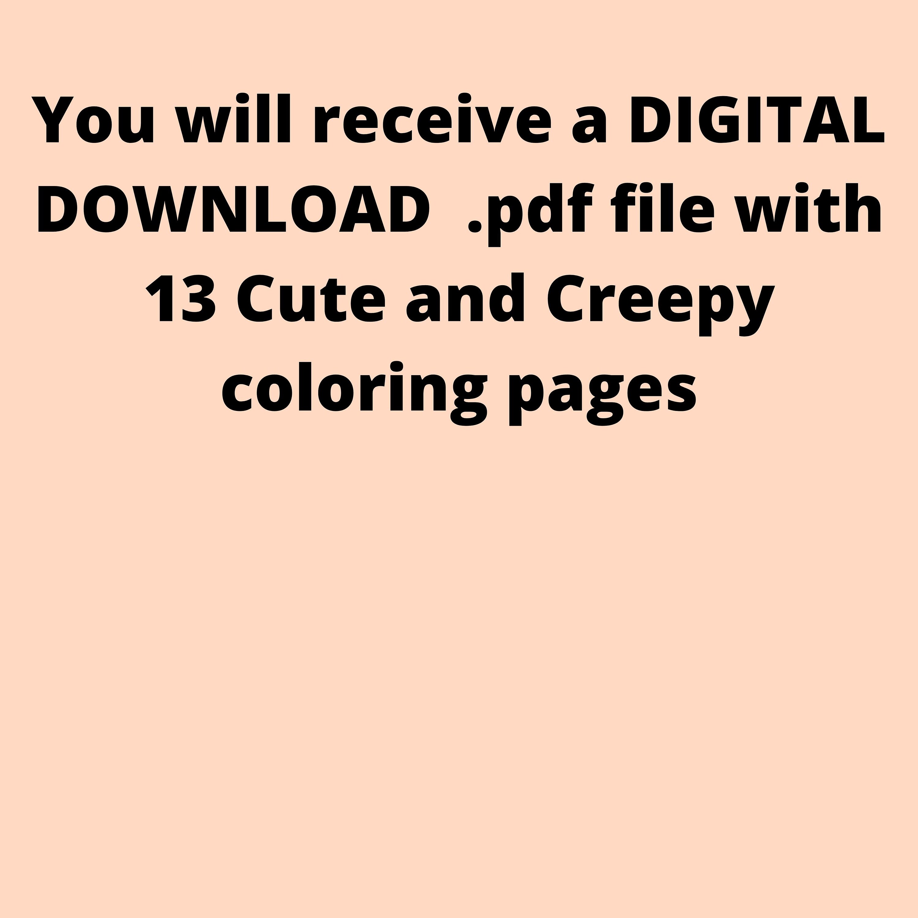 Cute and Creepy Halloween Coloring Pages for Children Kids - Etsy