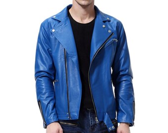 pure navy leather jacket