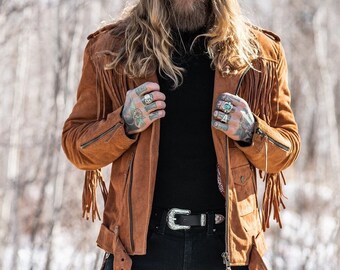 mens jacket with fringe