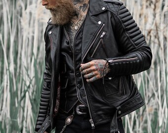 Kingdom Leather Mens Genuine Cow Leather Jacket Slim Fit Moto Biker Jacket XC367 Kingdom Leather Mens Genuine Cow Leather Jacket Slim Fit Moto Biker Jacket XC367