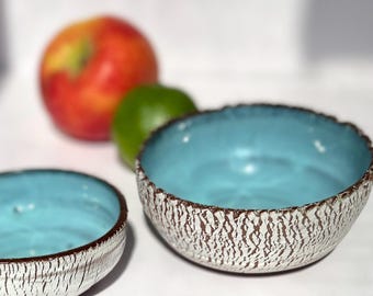 Handmade Pool-Blue Bowls: For Tapas, Trinkets, Jewelry, Mise en Place.
