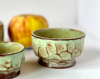 Earthy Green Tiny Bowls, Set of 3: for Trinkets, Charcuteries, Mise en Place.