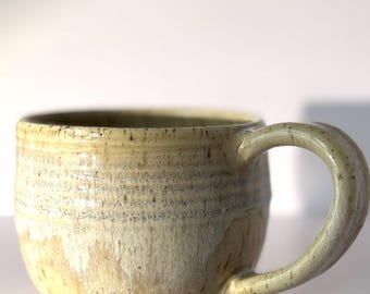 Handmade Ceramic Mug: Speckled Clay, Warm White Glaze