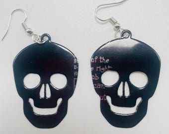 Black Mnstr Juice Recycled Aluminum Can Earrings