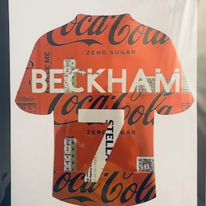 Manchester United David Beckham Football Jersey/Top made from Soda Cans