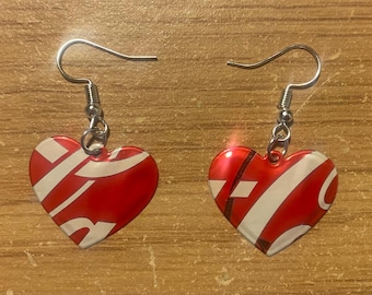 Coca Cola Recycled Can Earrings