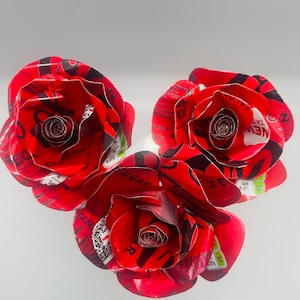 Coca Cola Zero Bouquet Three Recycled Aluminum Can Roses