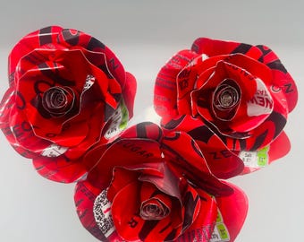 Coca Cola Zero Bouquet Three Recycled Aluminum Can Roses
