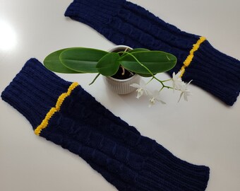 Lovely Navy Blue Wool Leg Warmers