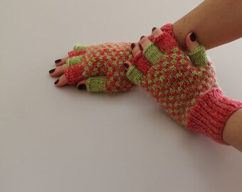 Warm Fingerless Gloves, Hand Knit Fingerless Gloves, Driving Mittens, Valentine's Day Gift For Her