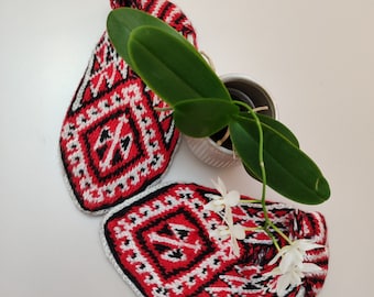 Handmade Knitted Turkish Slippers, Colorful Turkish Patik, Women Anatolian Style Slippers, Trukish Socks and  Booties